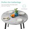 Best Choice Products 35.5in Mid-Century Modern Round Dining Table w/ Steel Legs, Adjustable Feet